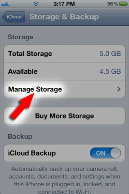 iCloud manage